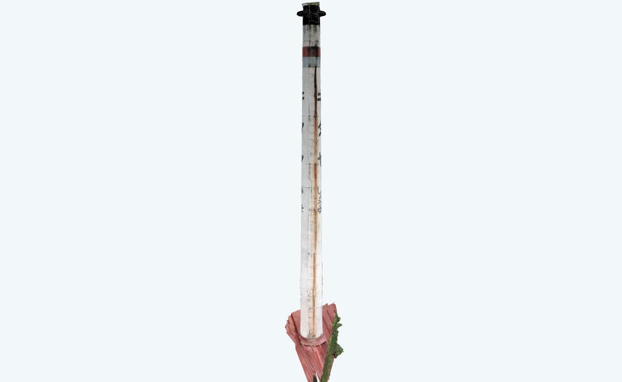 3D model of a chimney built from drone photos