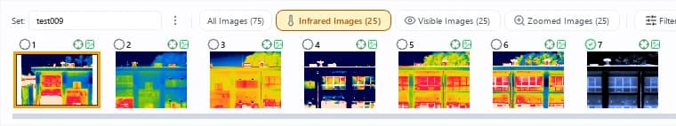Thumbnails with and without the inspected mark